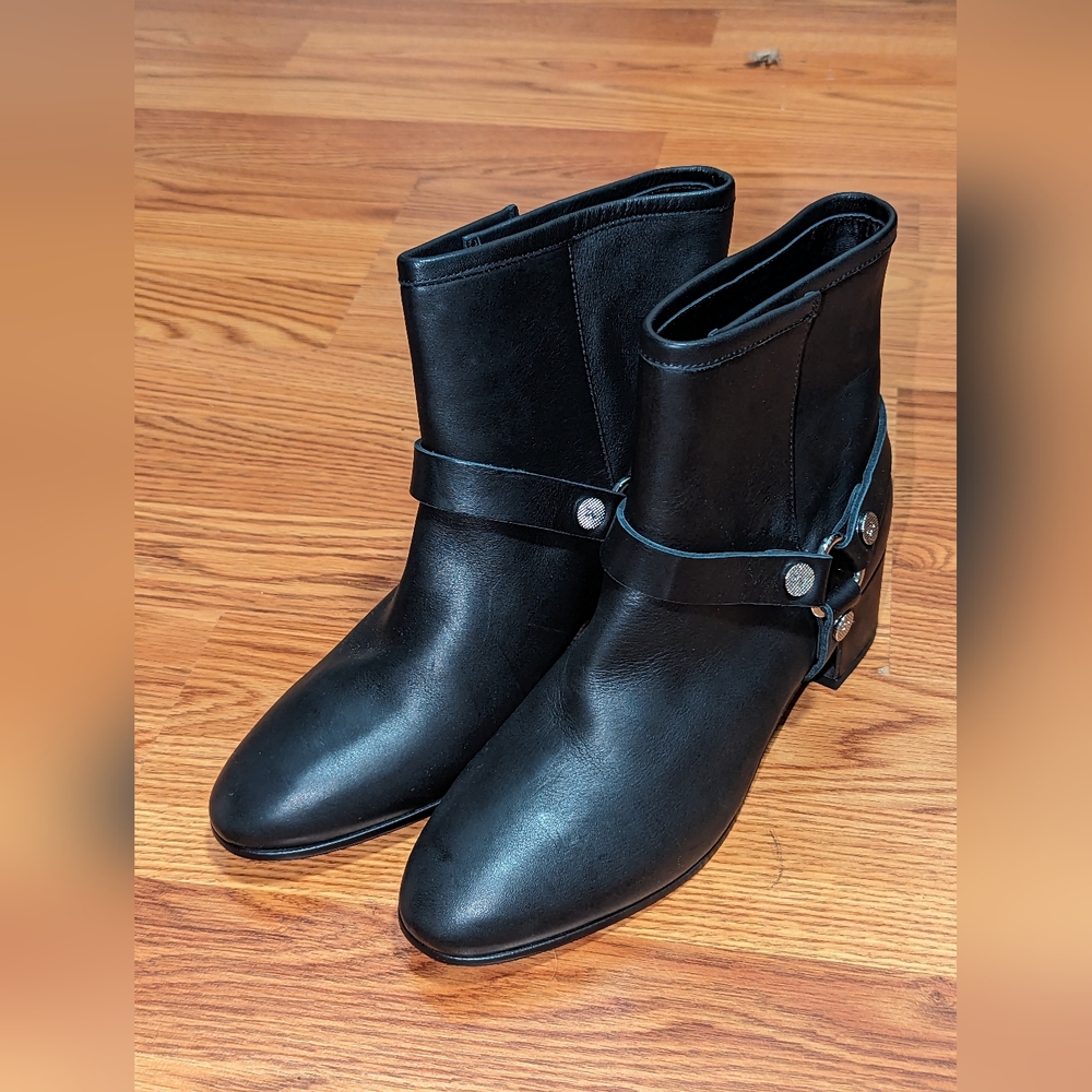 ZADIG & VOLTAIRE Leather Block Heel Ankle Boots - Picture 3 of 9